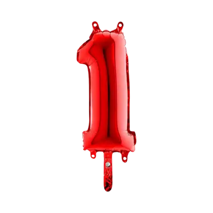 Ballon Anniversaire Chiffre 1 Rouge 36cm