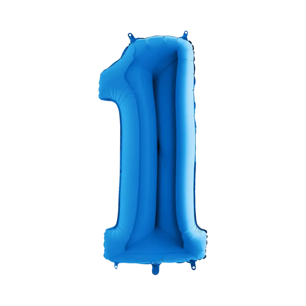 Ballon Anniversaire Chiffre 1 Bleu 102cm