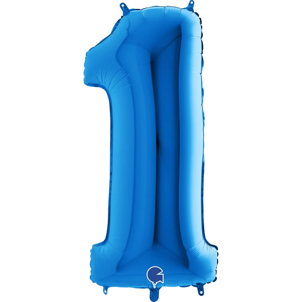Ballon Anniversaire Chiffre 1 Bleu 102cm : Ballons Chiffre Bleus sur  Sparklers Club