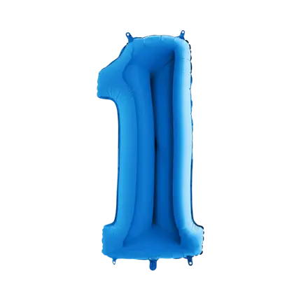 Ballon Chiffre Bleu Aluminium - Sparklers Club
