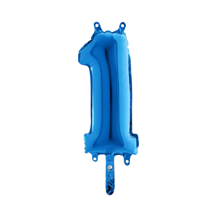Ballon Anniversaire Chiffre 1 Bleu 36cm