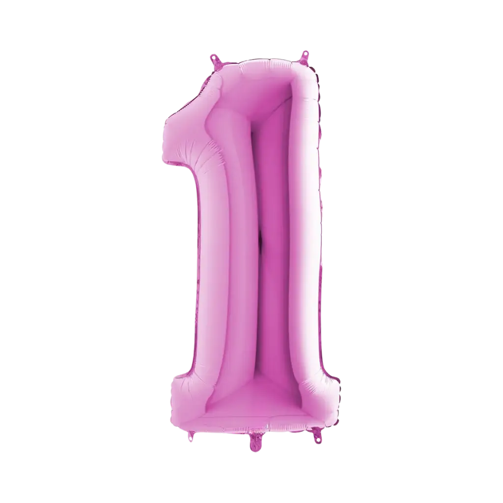 Ballon Anniversaire Chiffre 1 Rose 102cm