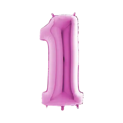 Ballon Anniversaire Chiffre 1 Rose 102cm