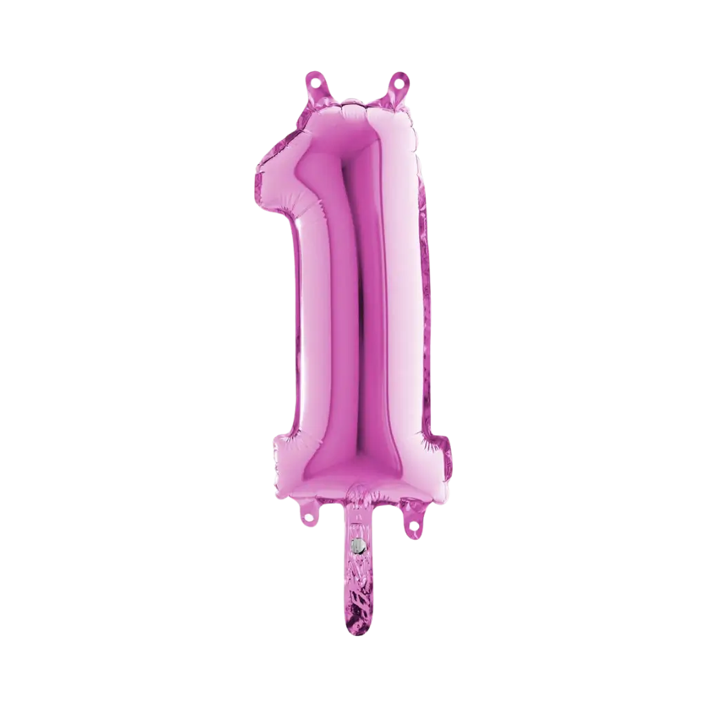 Ballon Anniversaire Chiffre 1 Rose 36cm