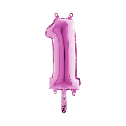 Ballon Anniversaire Chiffre 1 Rose 36cm