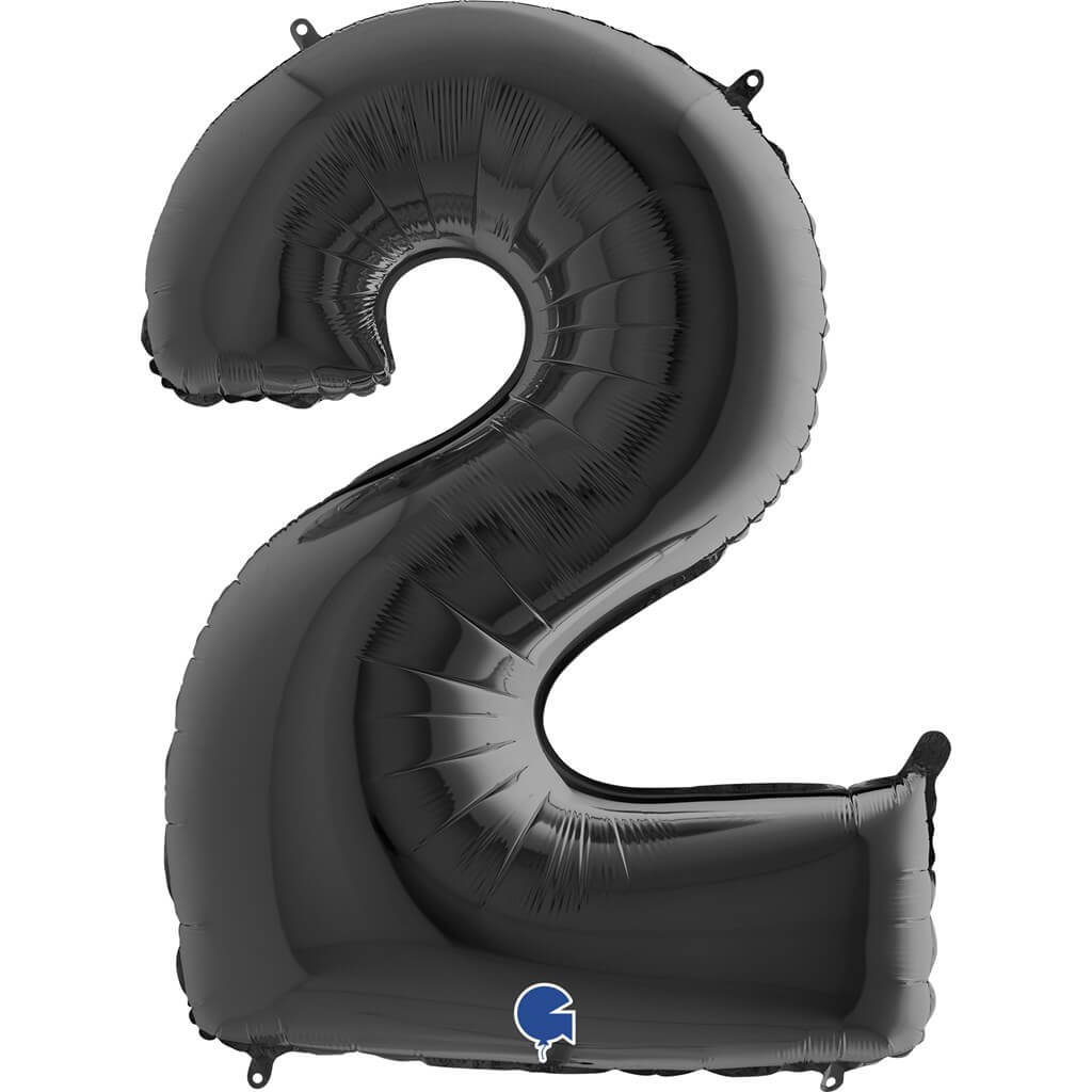 Ballon Chiffre Ans Aluminium Noir 102cm Anniversaire Ans Sparklers Club