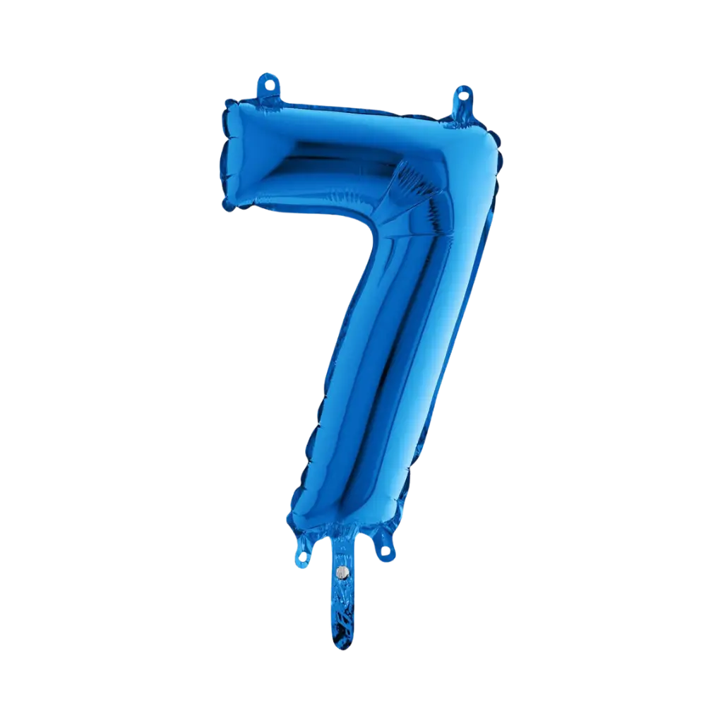 Ballon anniversaire chiffre 7 Bleu 36cm