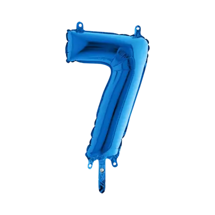Ballon anniversaire chiffre 7 Bleu 36cm