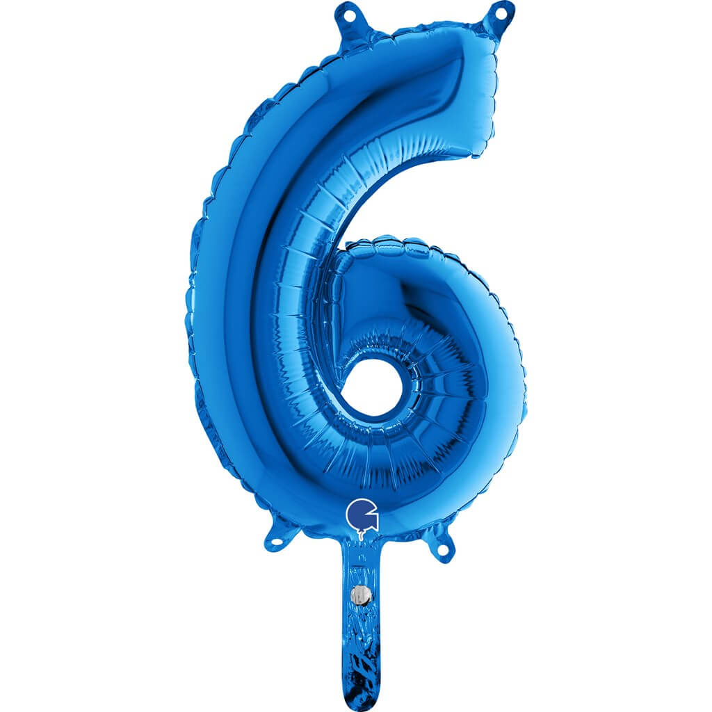 Ballon Anniversaire Chiffre 6 Bleu 36cm : Ballons Chiffre Bleus sur  Sparklers Club