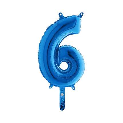 Ballon Anniversaire Chiffre 6 Bleu 36cm
