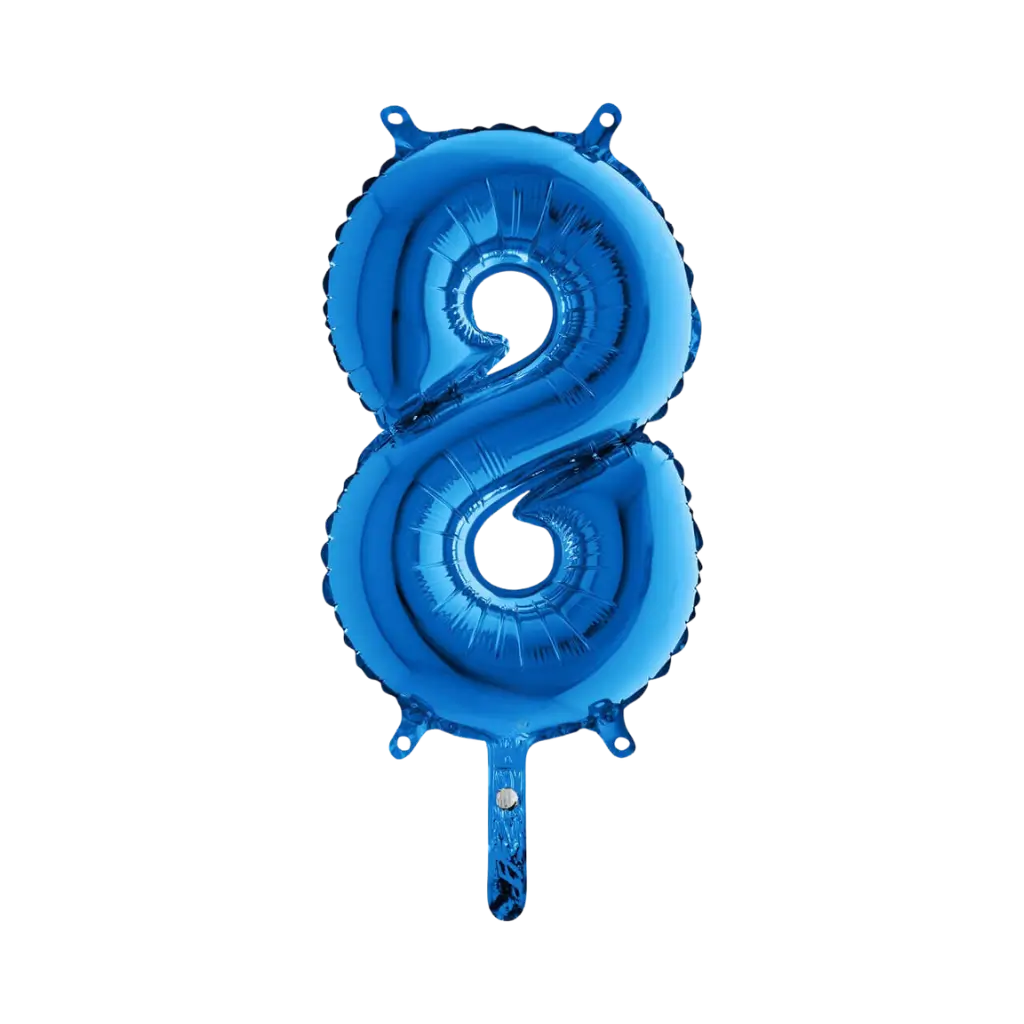 Ballon anniversaire chiffre 8 Bleu 36cm