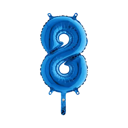 Ballon anniversaire chiffre 8 Bleu 36cm