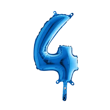 Ballon anniversaire chiffre 4 Bleu 36cm