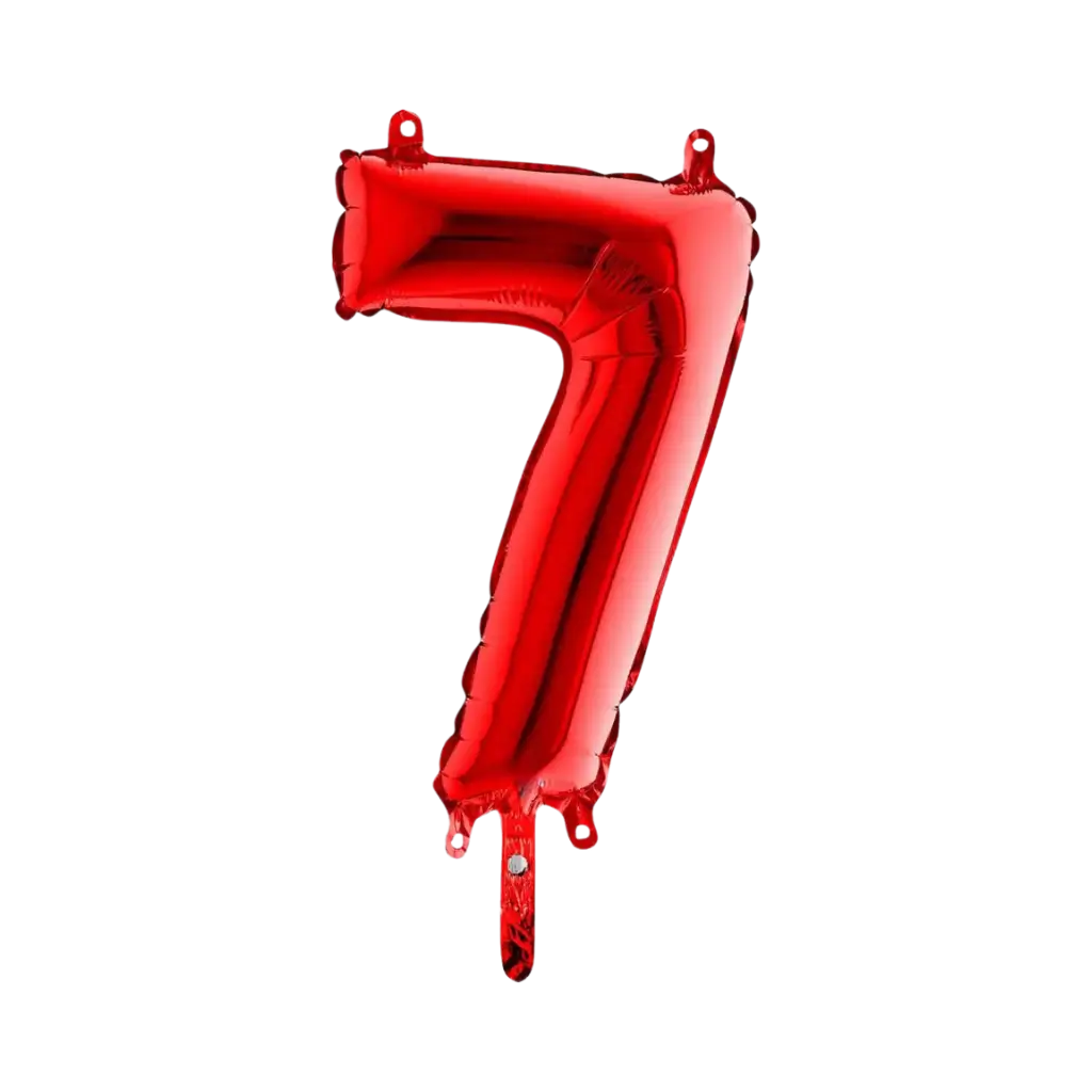 Ballon anniversaire chiffre 7 Rouge 36cm