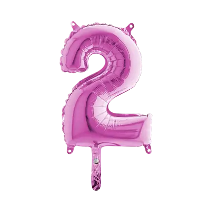 Ballon anniversaire chiffre 2 Rose 36cm