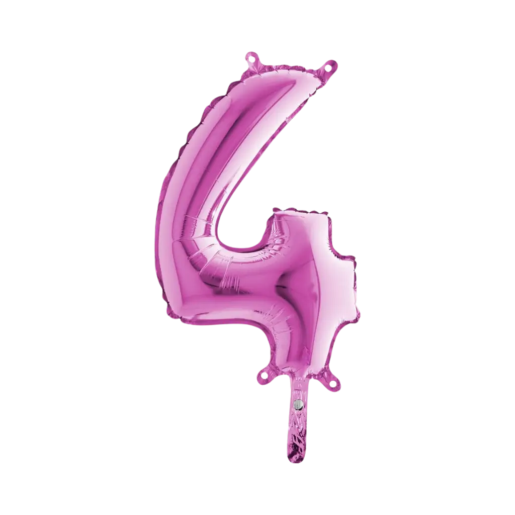 Ballon anniversaire chiffre 4 Rose 36cm