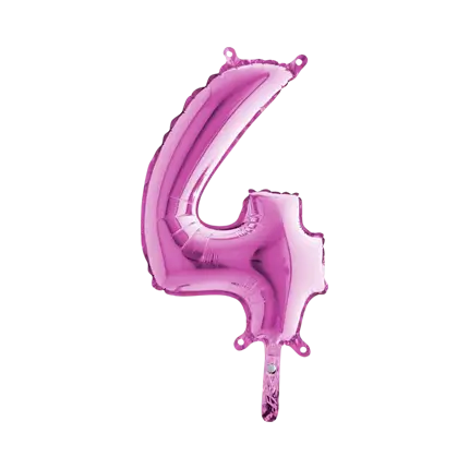 Ballon anniversaire chiffre 4 Rose 36cm