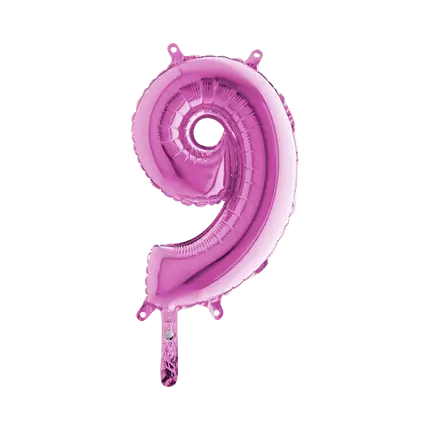 Ballon anniversaire chiffre 9 Rose 36cm