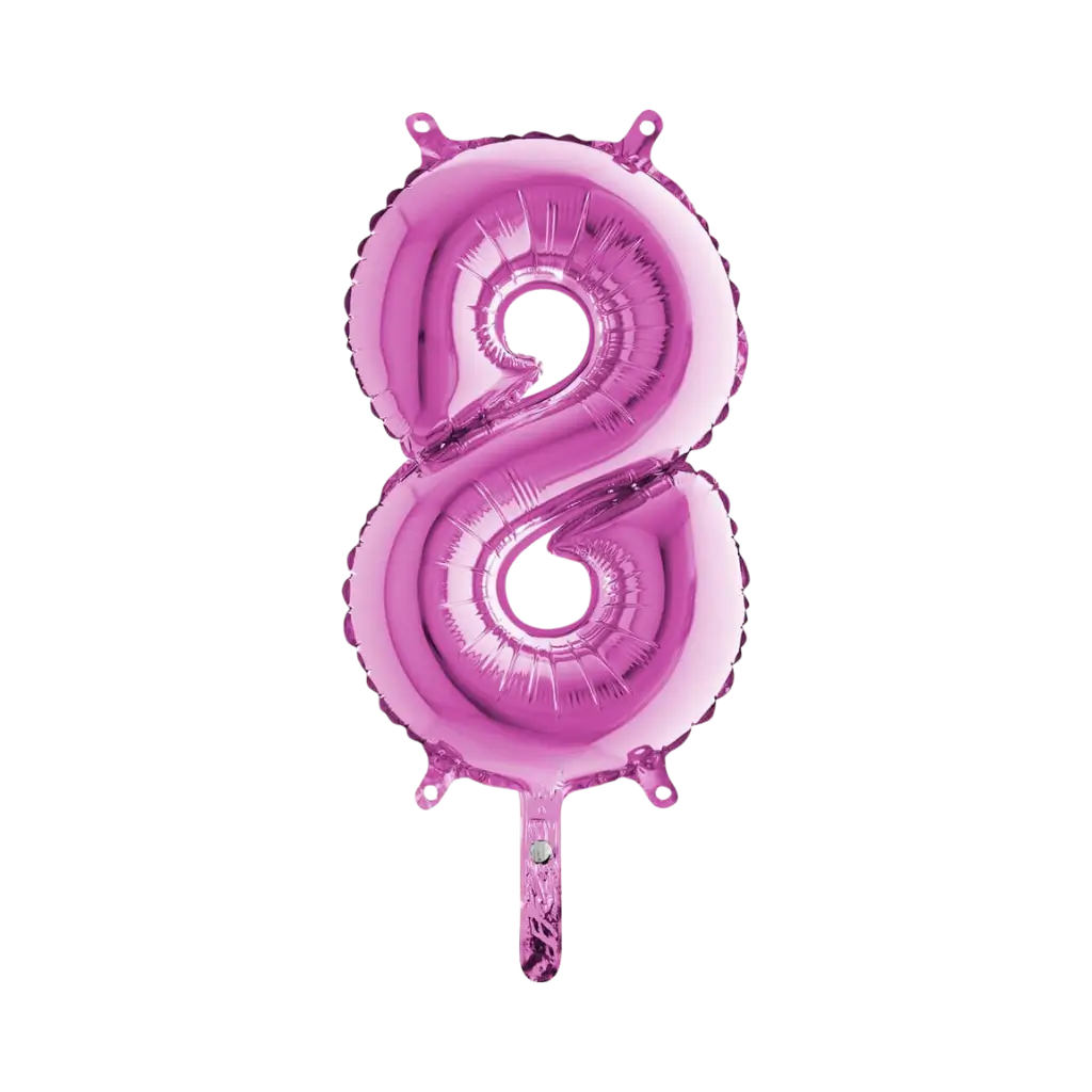 Ballon anniversaire chiffre 8 Rose 36cm