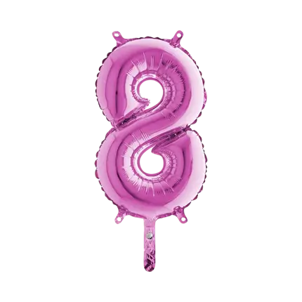Ballon anniversaire chiffre 8 Rose 36cm