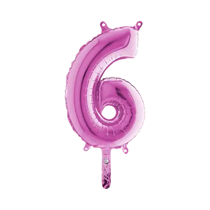 Ballon anniversaire chiffre 6 Rose 36cm