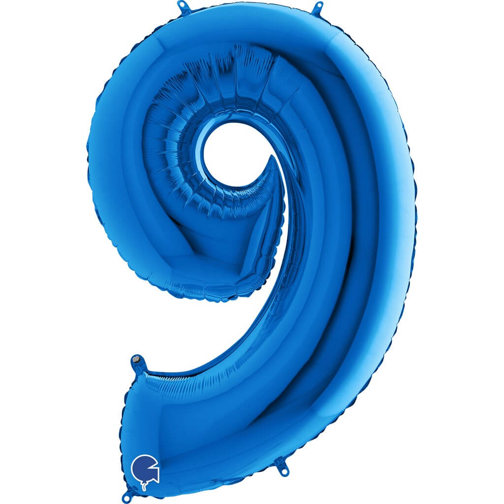 Ballon Chiffre 50 ans aluminium Bleu 102cm : Ballons 50 ans - Sparklers Club