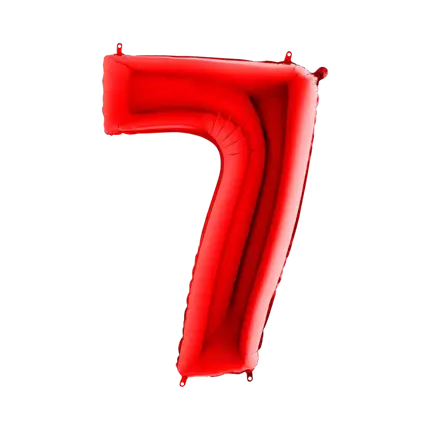 Ballon anniversaire chiffre 7 Rouge 102cm