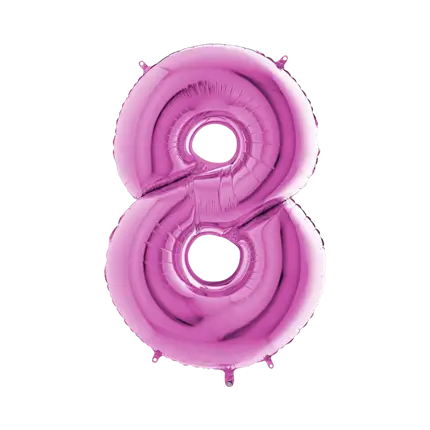 Ballon anniversaire chiffre 8 Rose 102cm