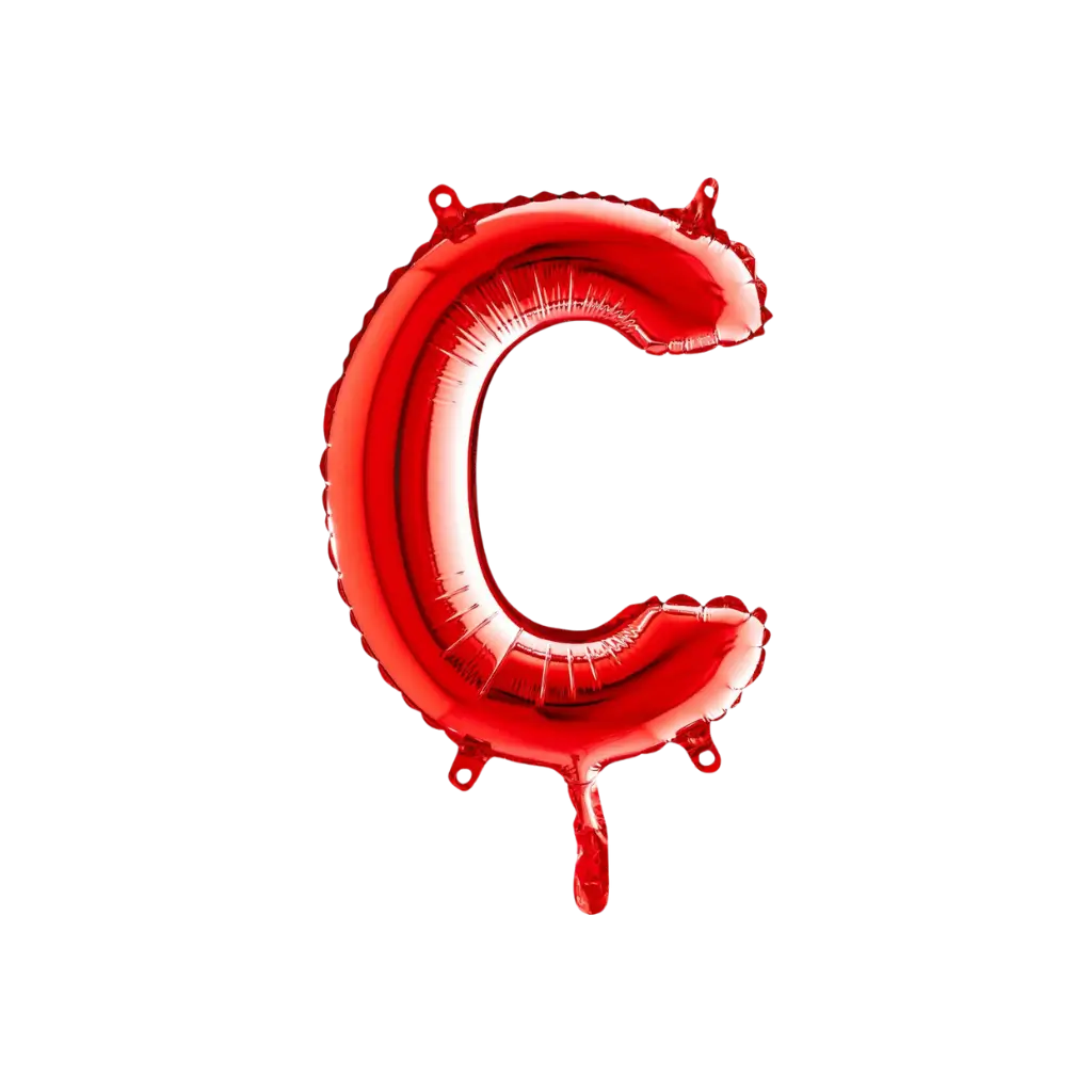 Ballon aluminium lettre C Rouge 36cm