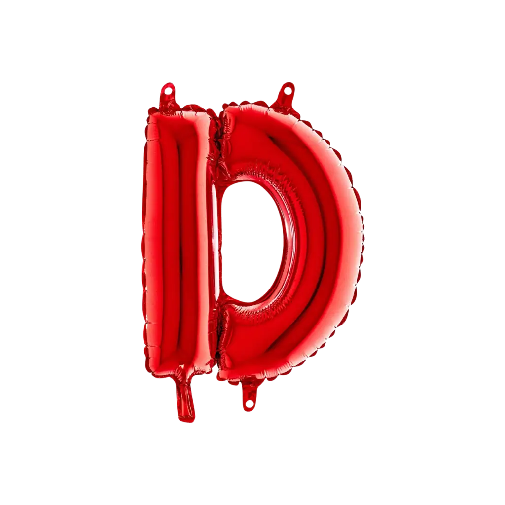 Ballon aluminium lettre D Rouge 36cm