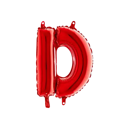 Ballon aluminium lettre D Rouge 36cm