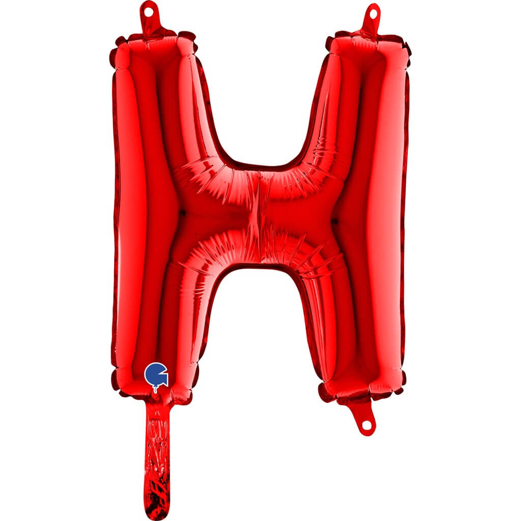 Ballon aluminium lettre H Rouge 36cm
