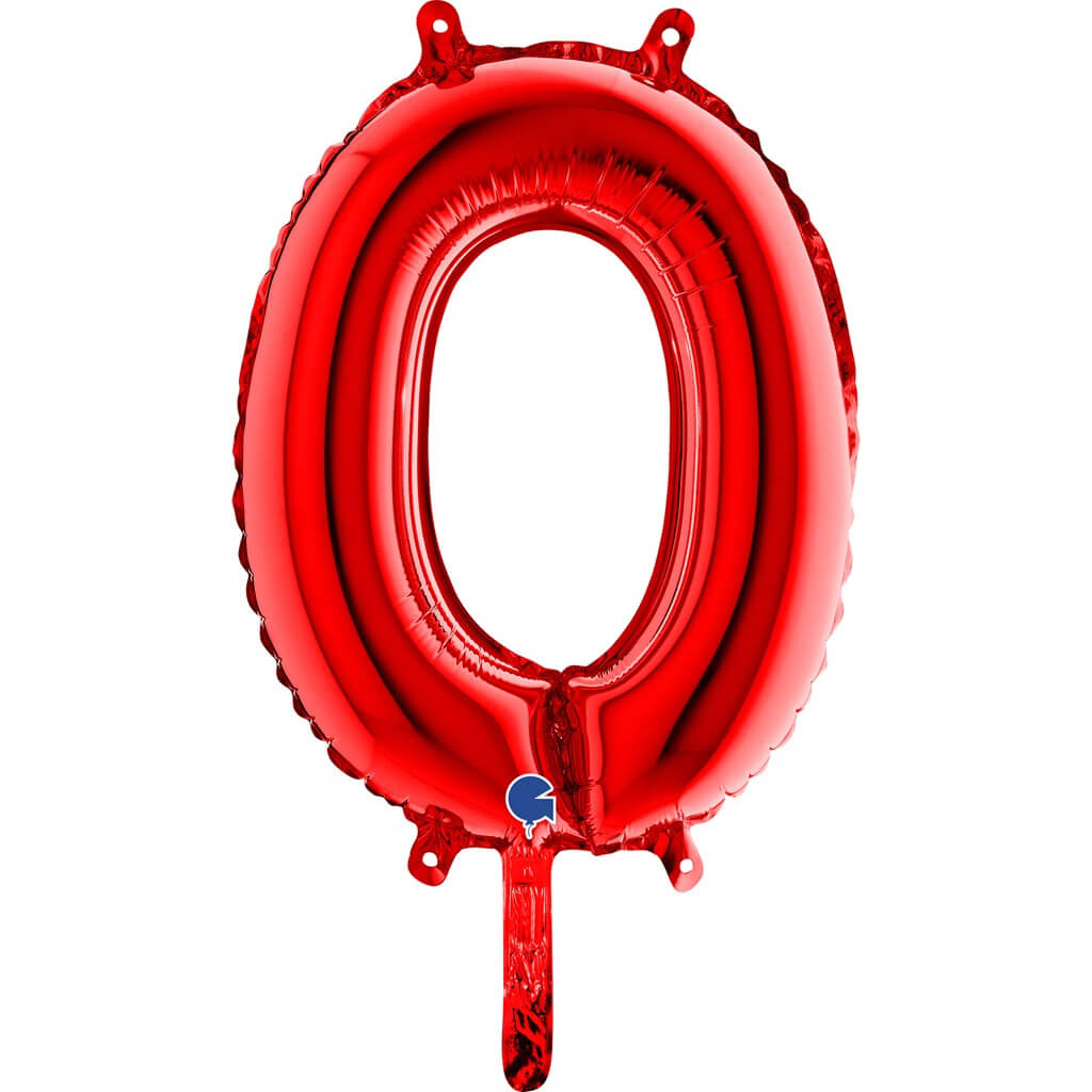 Ballon aluminium lettre O Rouge 36cm