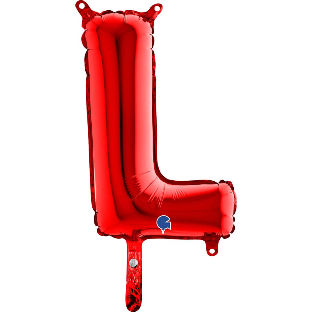 Ballon aluminium lettre L Rouge 36cm