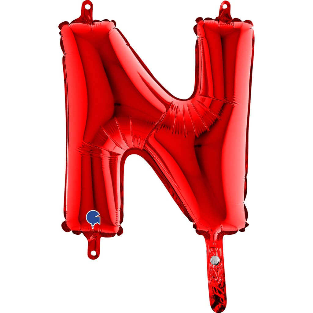 Ballon aluminium lettre N Rouge 36cm
