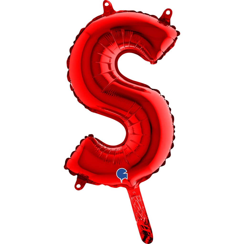Ballon aluminium lettre S Rouge 36cm