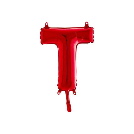 Ballon aluminium lettre T Rouge 36cm
