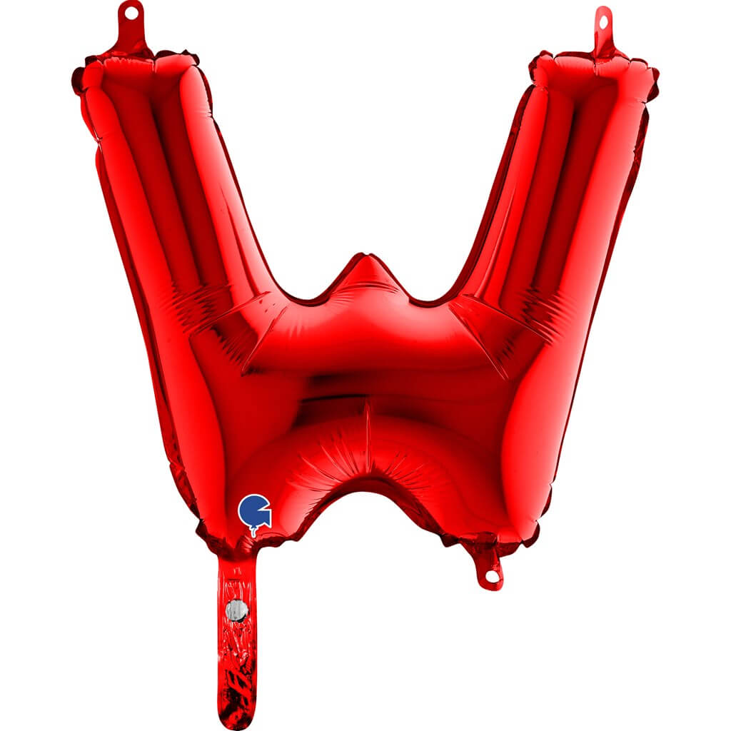 Ballon aluminium lettre W Rouge 36cm