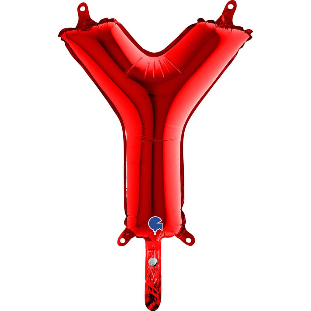 Ballon aluminium lettre Y Rouge 36cm