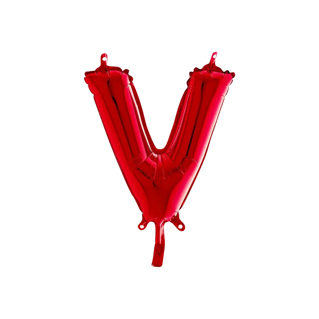 Ballon aluminium lettre V Rouge 36cm