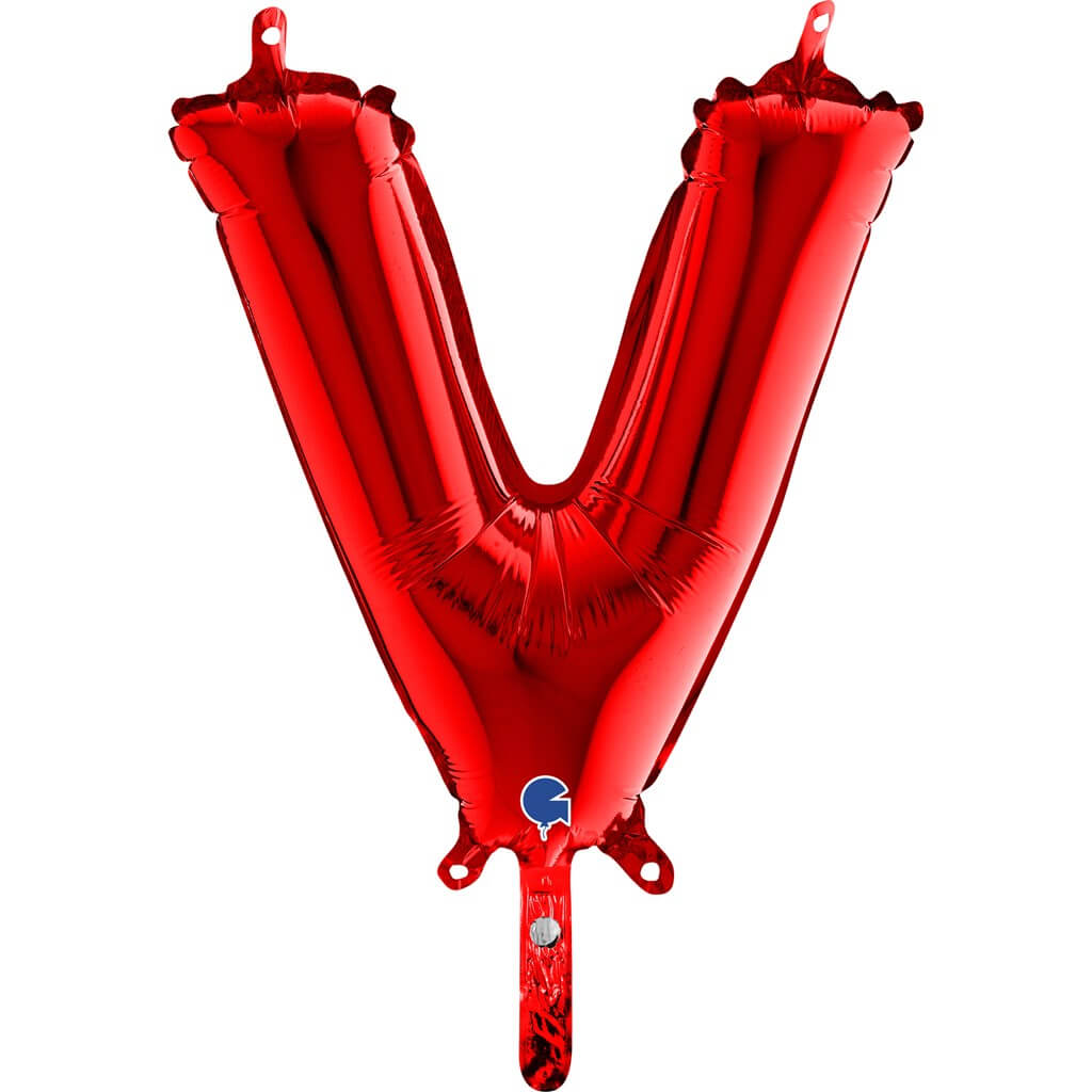 Ballon aluminium lettre V Rouge 36cm