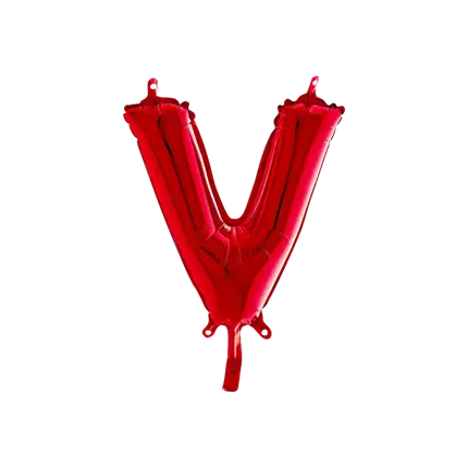 Ballon aluminium lettre V Rouge 36cm