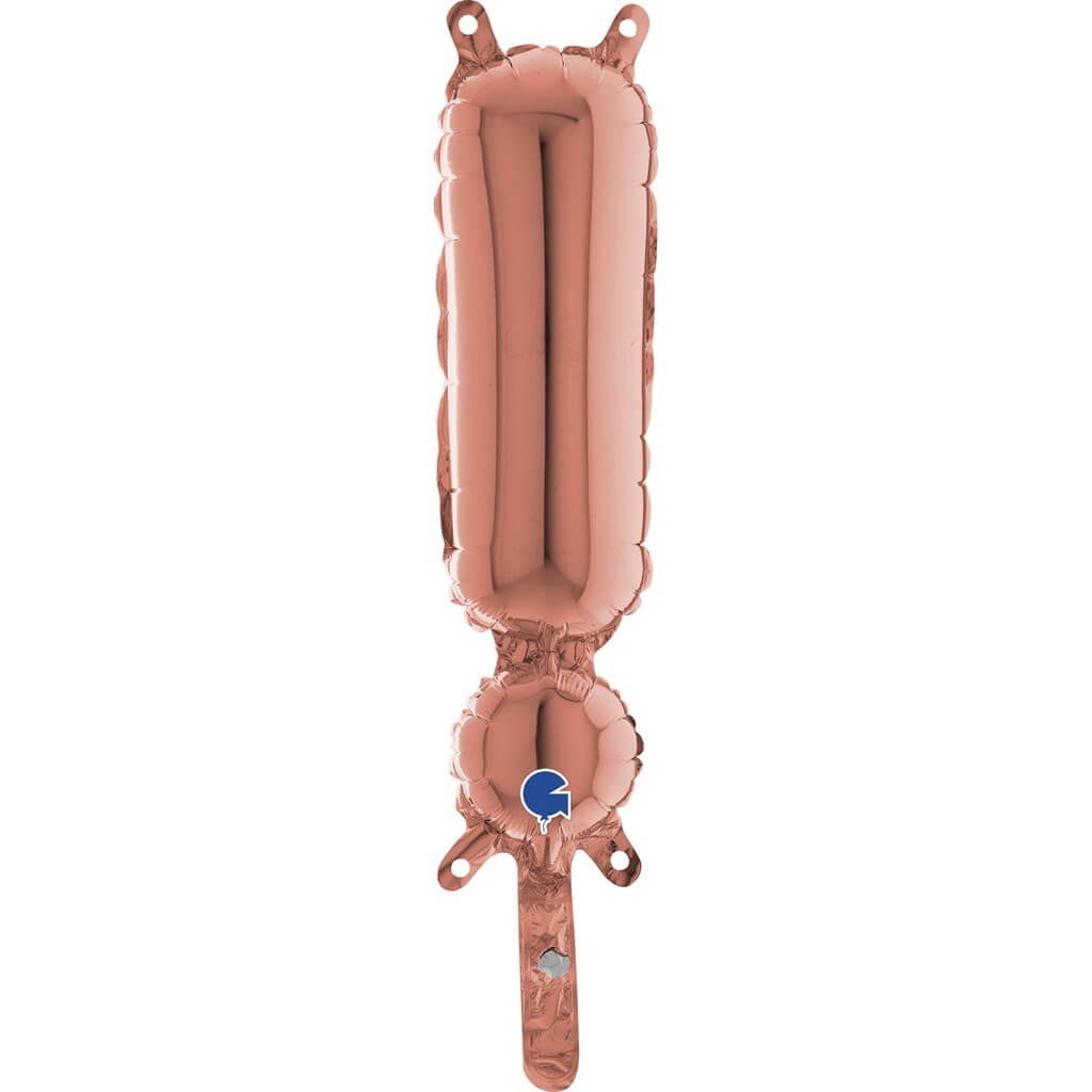 Ballon Aluminium Point d'exclamation Or Rose 35cm
