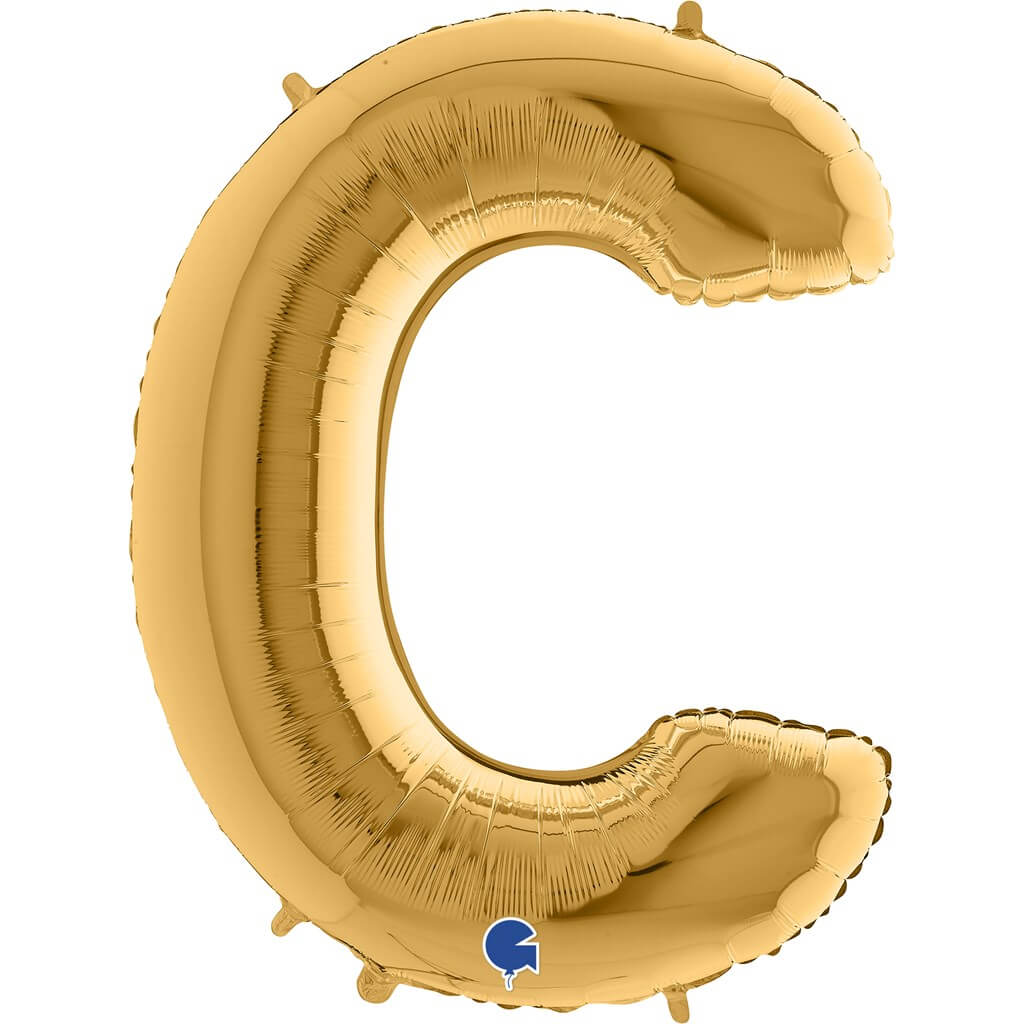 Ballon aluminium lettre C Or 102cm