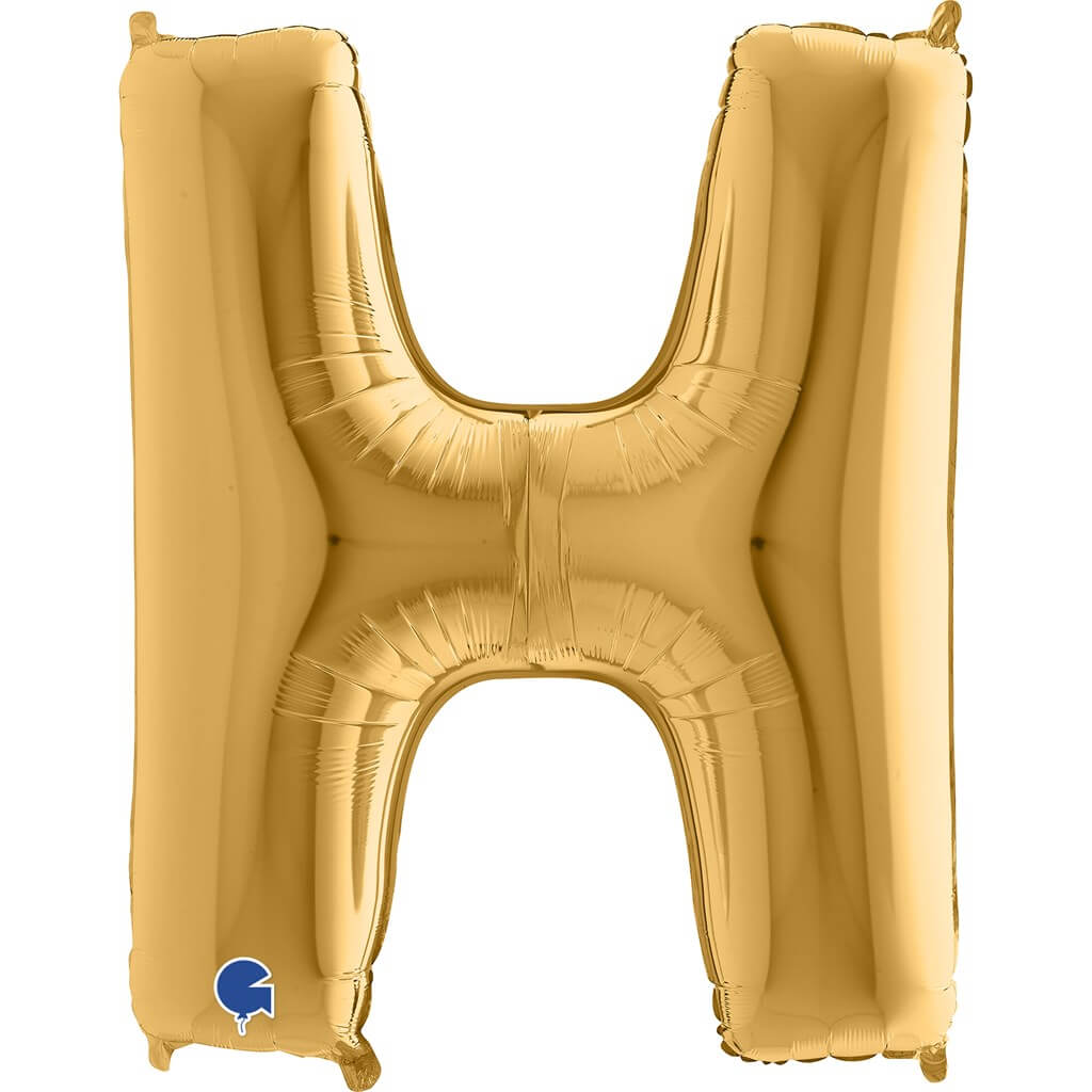Ballon aluminium lettre H Or 102cm