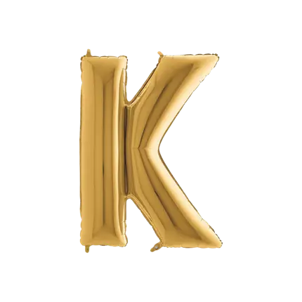 Ballon aluminium lettre K Or 102cm