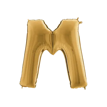 Ballon aluminium lettre M Or 102cm