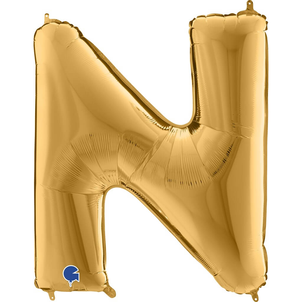 Ballon aluminium lettre N Or 102cm