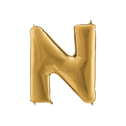 Ballon aluminium lettre N Or 102cm