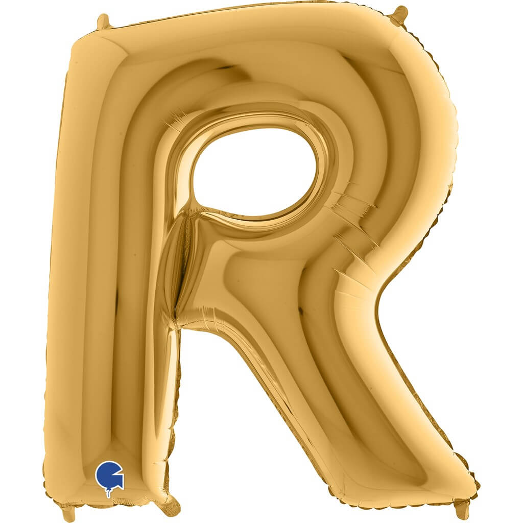 Ballon aluminium lettre R Or 102cm